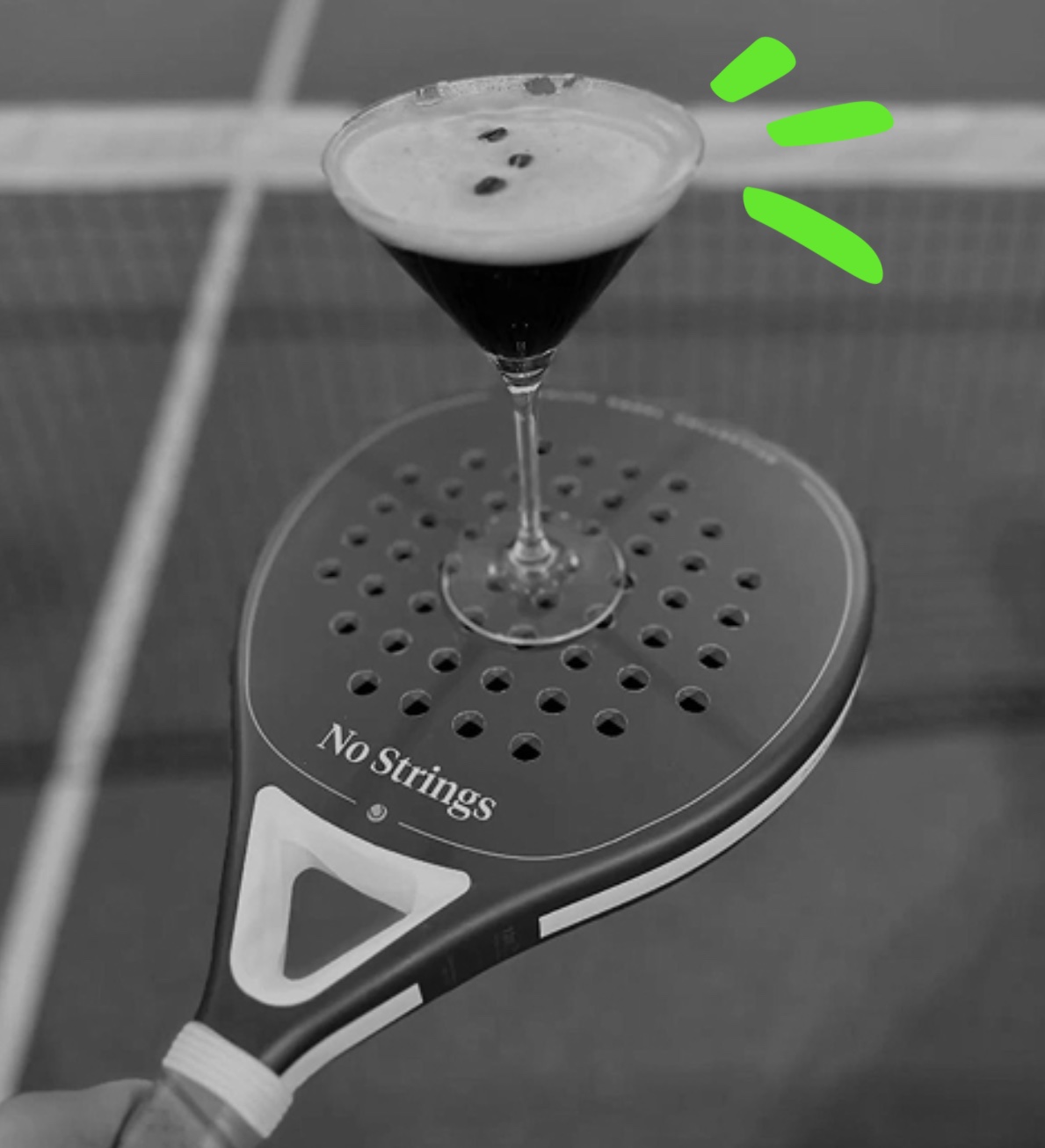 Two padel players at the net during a match